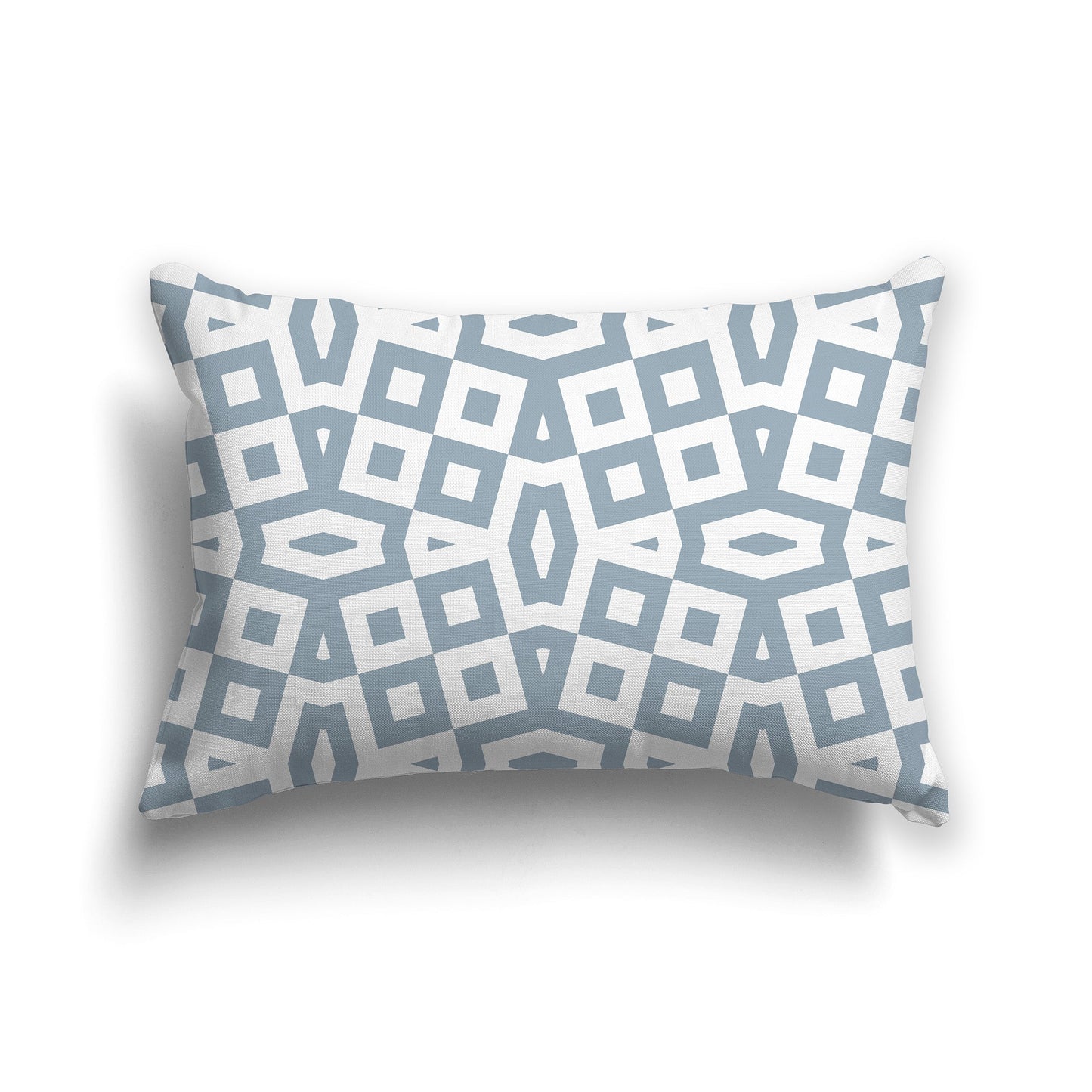 Throw Pillow with Blue-grey and White/Beige-white Geometric Pattern on Both Sides, CAPC-1141-171