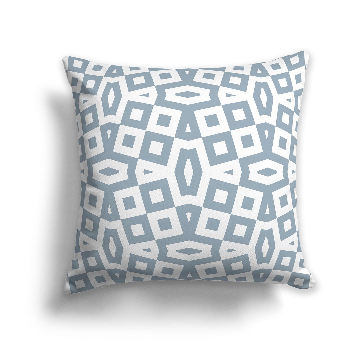 Throw Pillow with Blue-grey and White/Beige-white Geometric Pattern on Both Sides, CAPC-1141-171