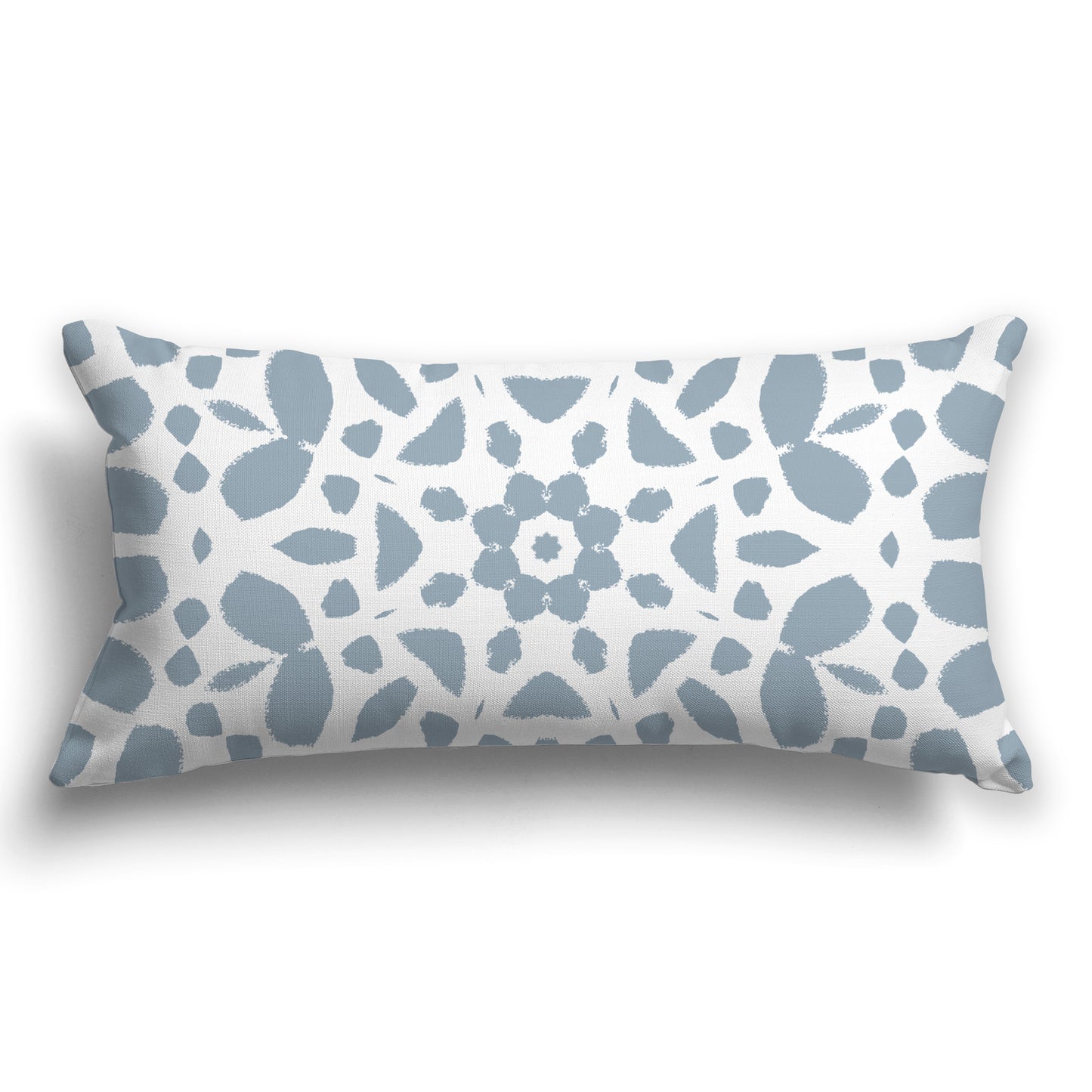 White/Beige-white Throw Pillow with Circular Blue-grey Graphic on Both Sides, CAPC-1141-181