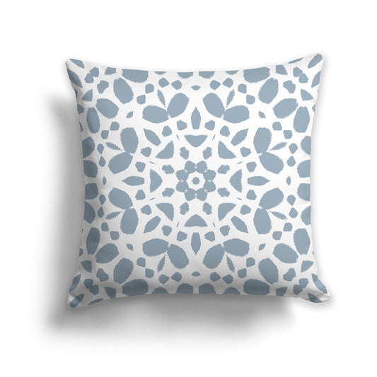 White/Beige-white Throw Pillow with Circular Blue-grey Graphic on Both Sides, CAPC-1141-181