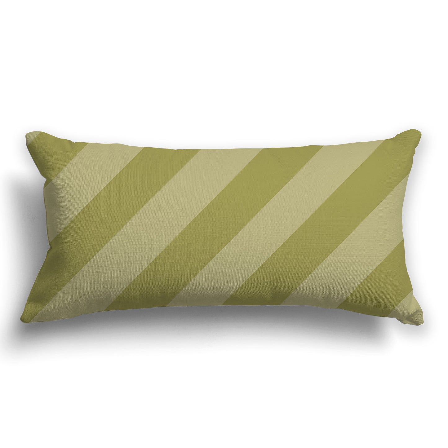 Throw Pillow with Diagonal Two-tone Green Bars on Both Sides, CAPC-1142-032