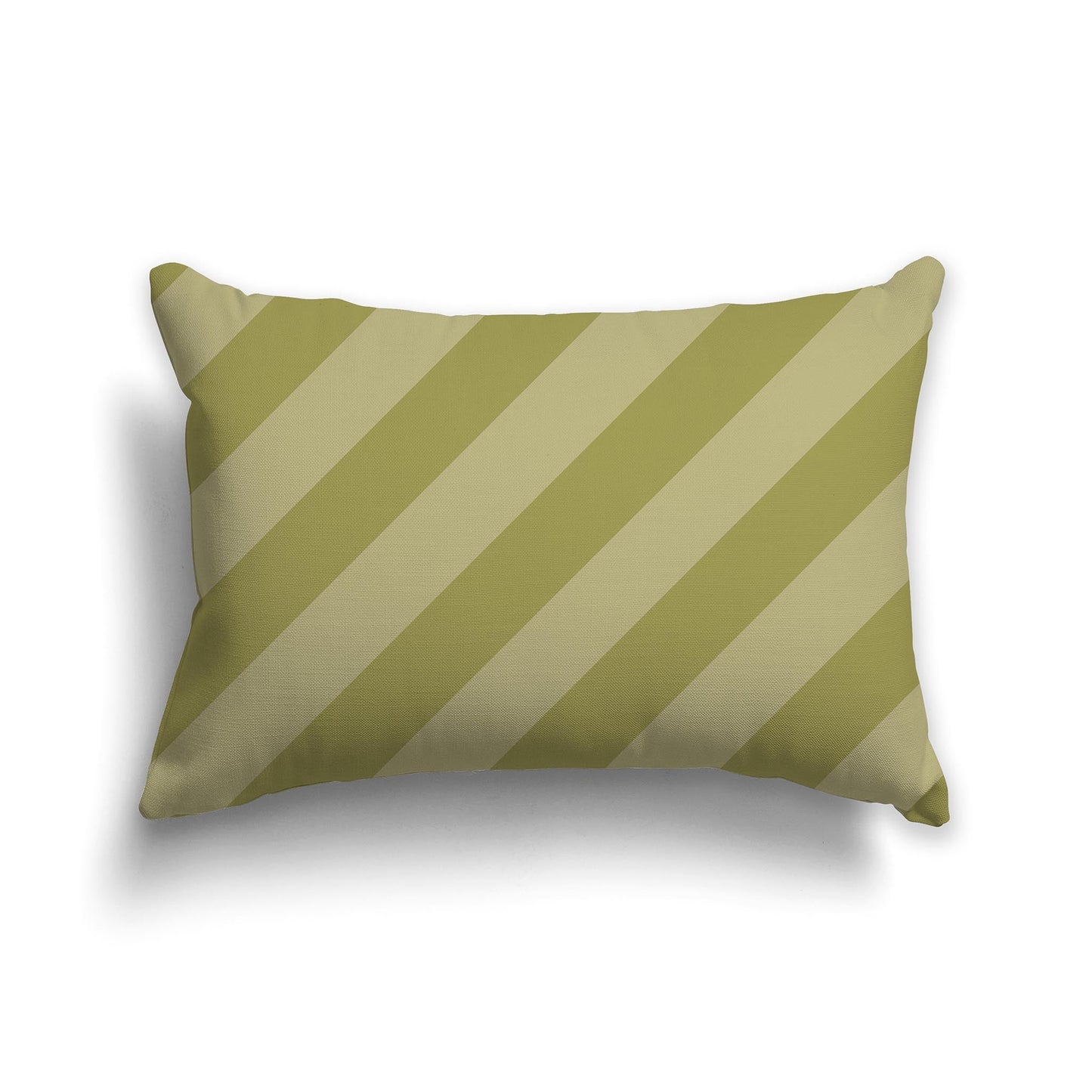 Throw Pillow with Diagonal Two-tone Green Bars on Both Sides, CAPC-1142-032