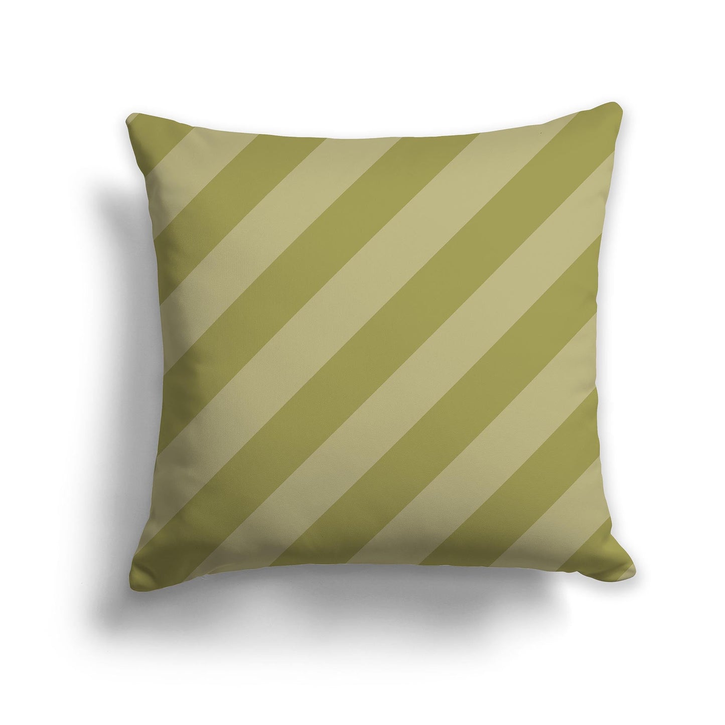 Throw Pillow with Diagonal Two-tone Green Bars on Both Sides, CAPC-1142-032
