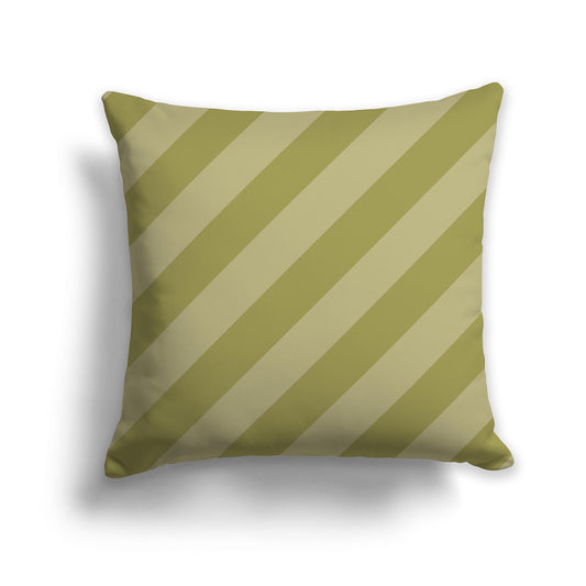Throw Pillow with Diagonal Two-tone Green Bars on Both Sides, CAPC-1142-032