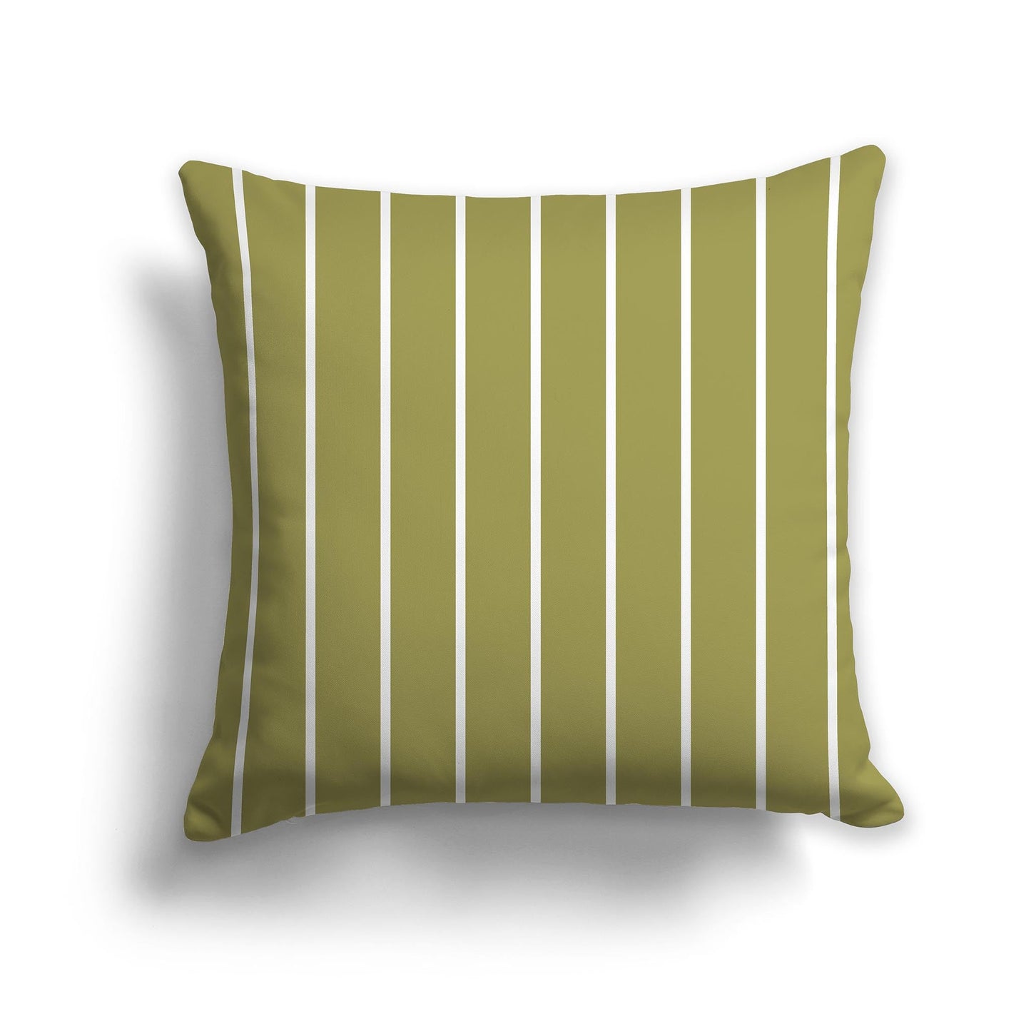 Green Throw Pillow with White/Beige-white Stripes on Front, CAPC-1142-062
