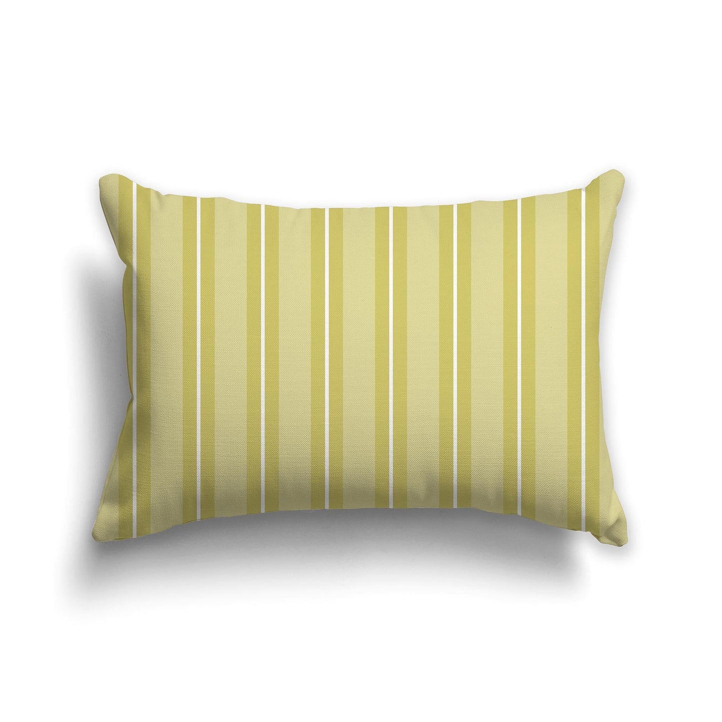 Throw Pillow with Two-tone Green and White/Beige-white Multistripe Pattern on Front, CAPC-1142-072