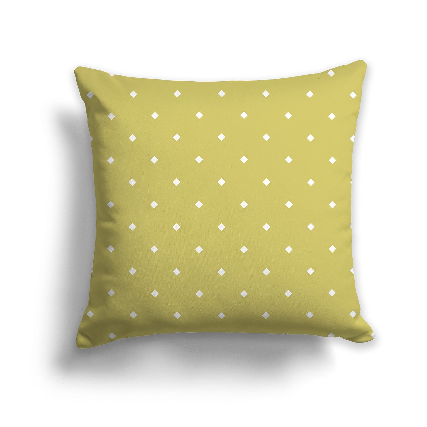 Green Throw Pillow with White/Beige-white Diamond Pattern on Front, CAPC-1142-106