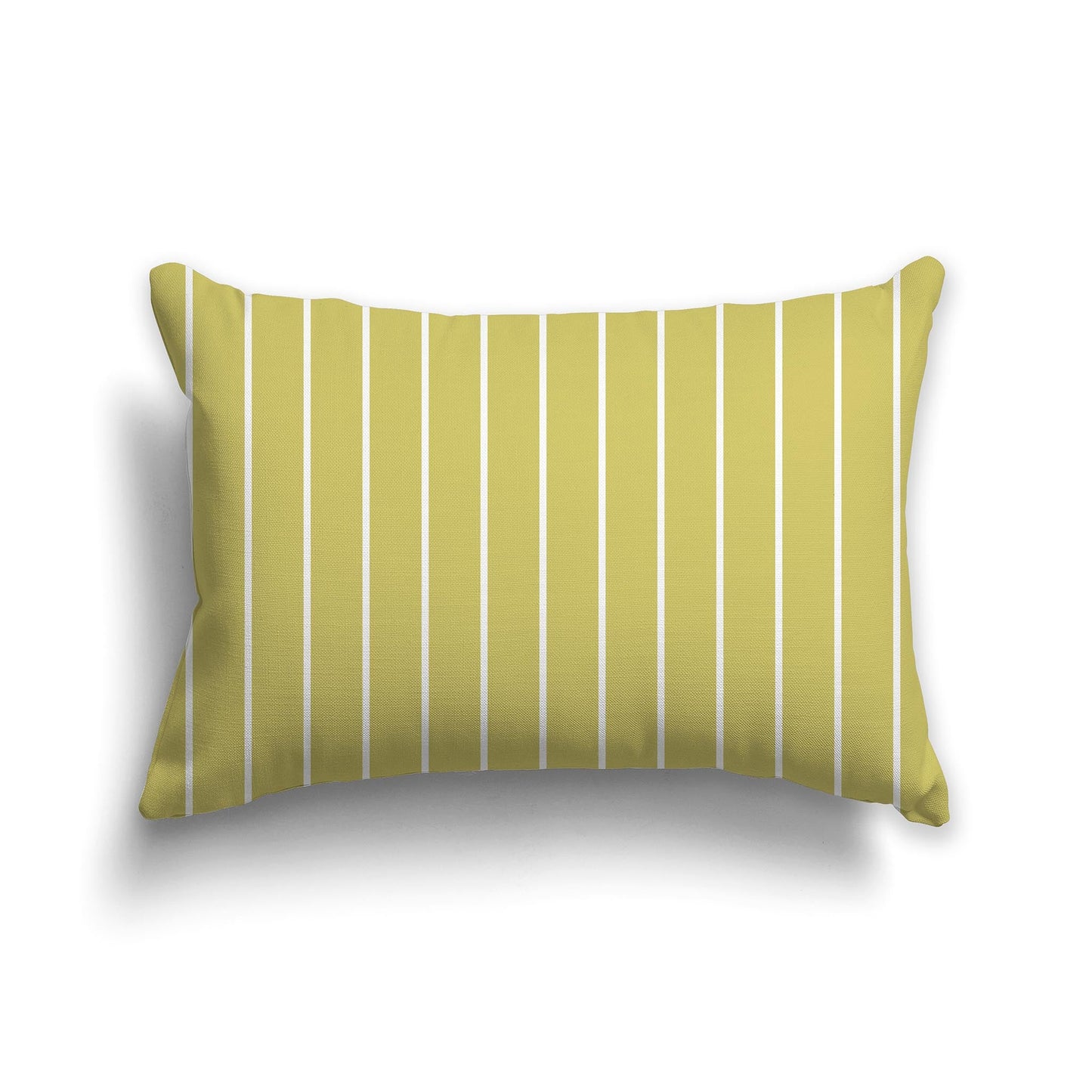 Green Throw Pillow with Vertical White/Beige-white Stripes on Front, CAPC-1142-156
