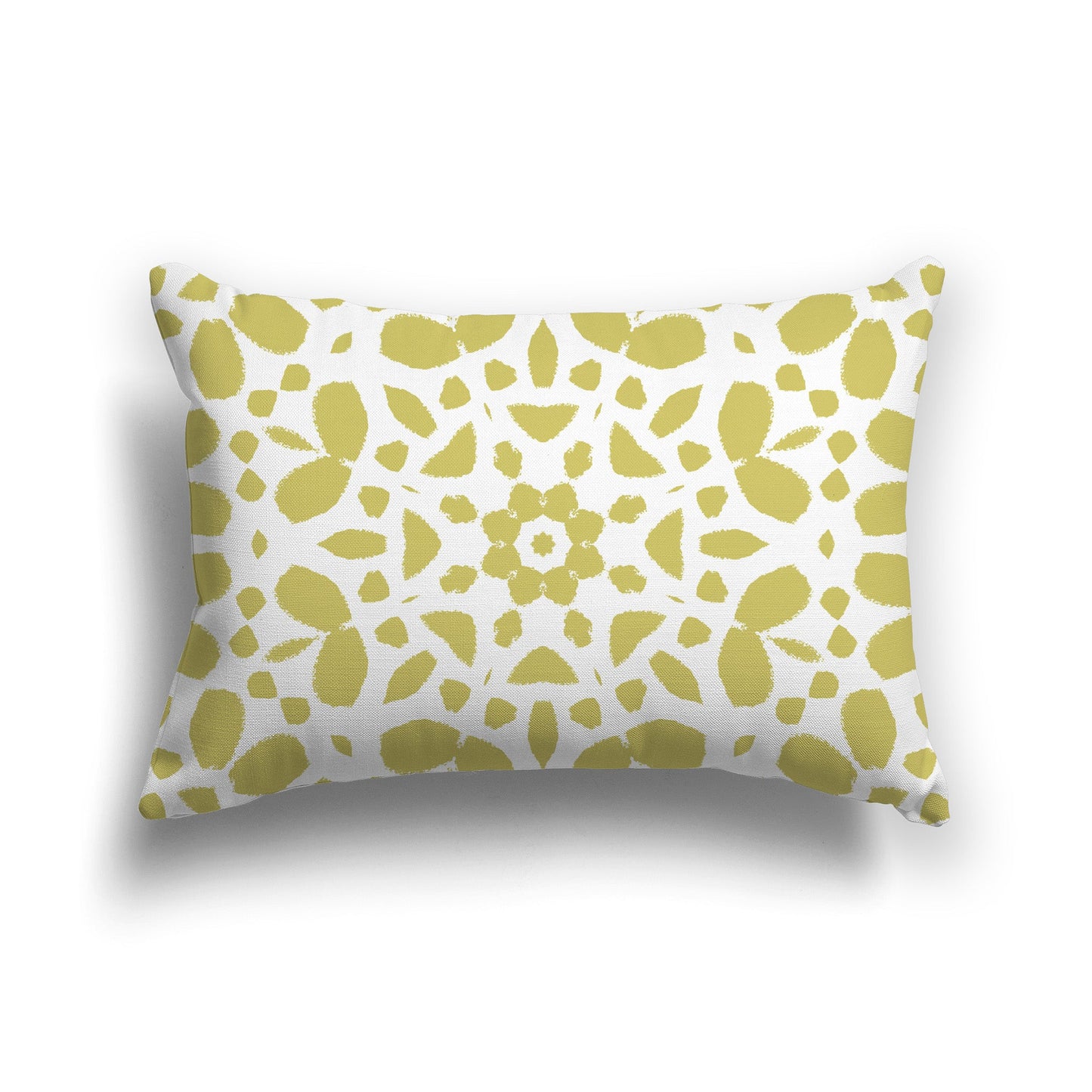 White/Beige-white Throw Pillow with Green Circular Graphic on Both Sides, CAPC-1142-185