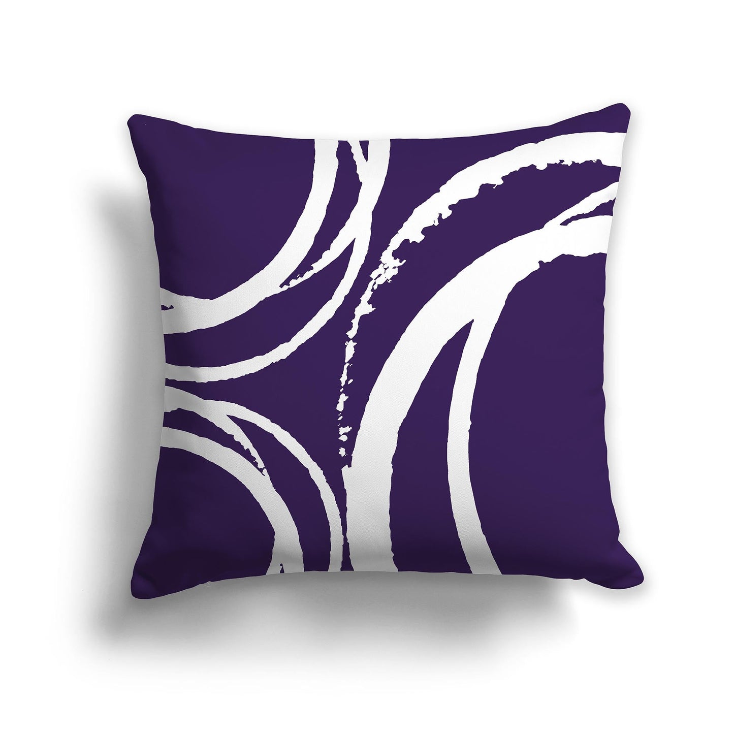 Purple Throw Pillow with Circular White/Beige-white Graphic on Both Sides, CAPC-1143-022