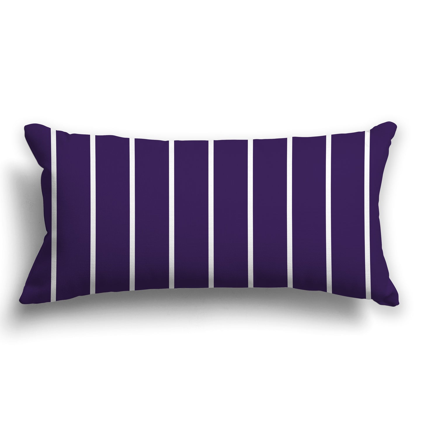 Purple Throw Pillow with Vertical White/Beige-white Stripes on Front, CAPC-1143-062