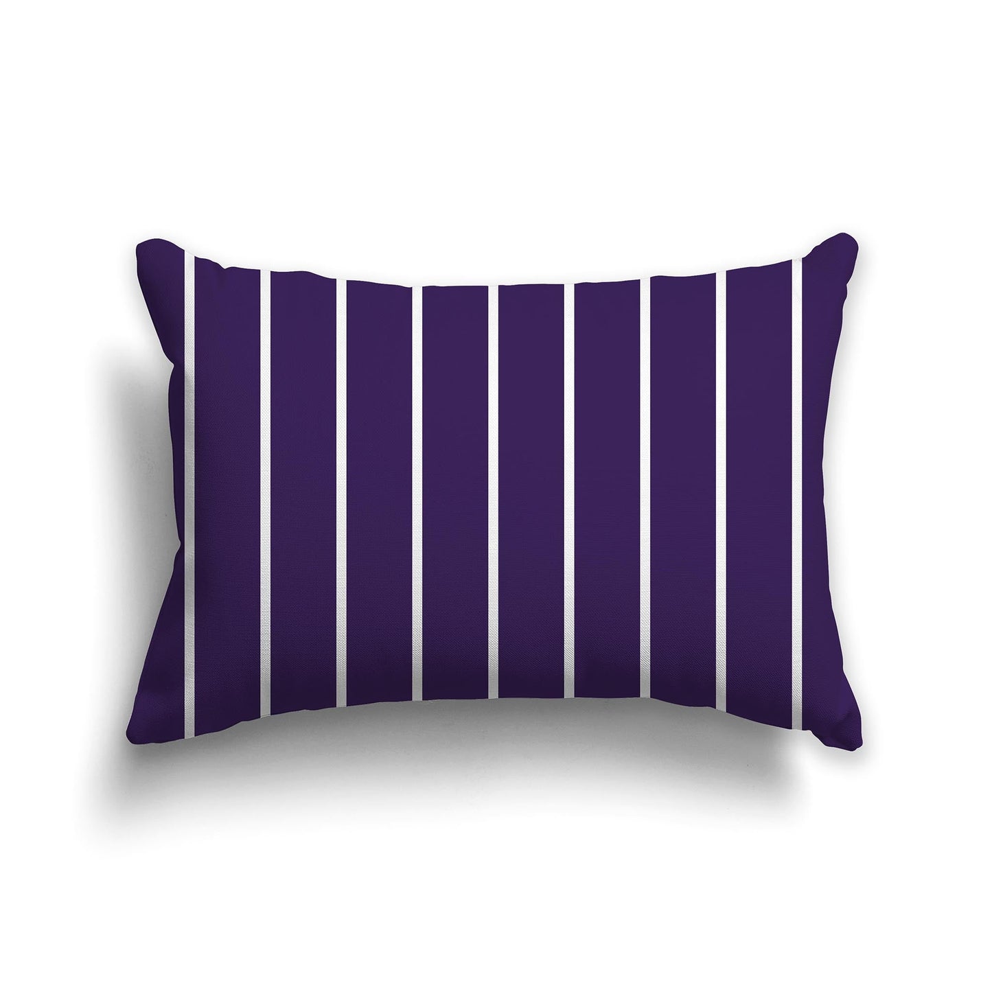 Purple Throw Pillow with Vertical White/Beige-white Stripes on Front, CAPC-1143-062