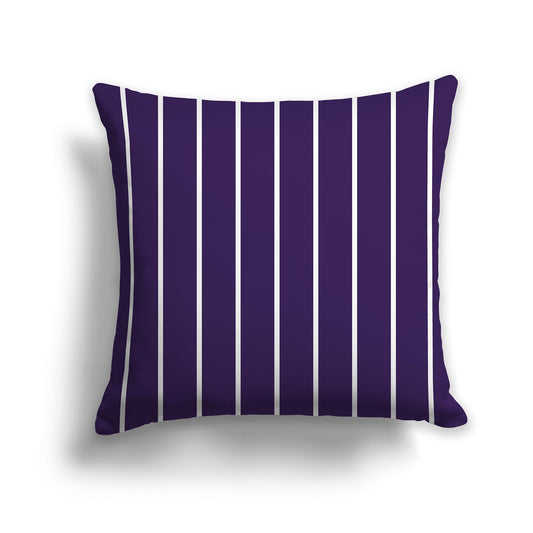 Purple Throw Pillow with Vertical White/Beige-white Stripes on Front, CAPC-1143-062