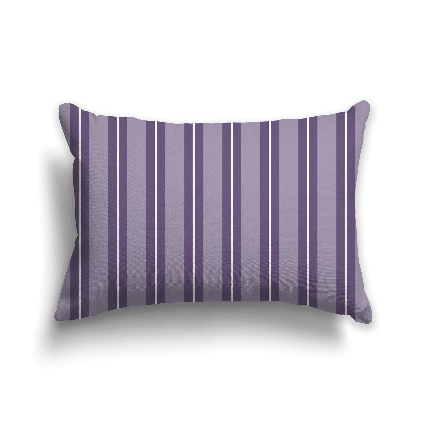 Throw Pillow with Two-tone Purple and White/Beige-white Multistripe Pattern on Front, CAPC-1143-072