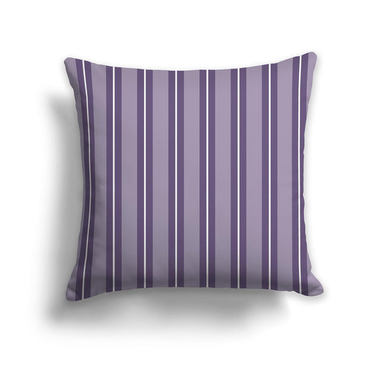 Throw Pillow with Two-tone Purple and White/Beige-white Multistripe Pattern on Front, CAPC-1143-072