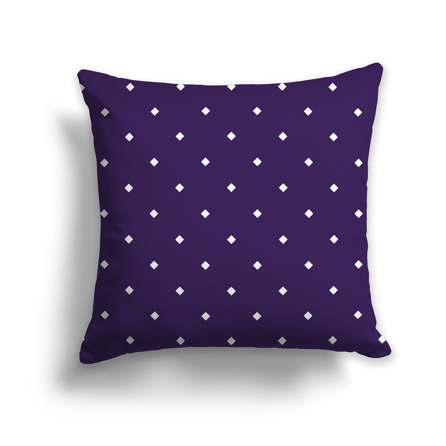 Purple Throw Pillow with White/Beige-white Diamond Pattern on Front, CAPC-1143-102