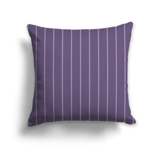 Purple Throw Pillow with Vertical White/Beige-white Stripes on Front, CAPC-1143-156