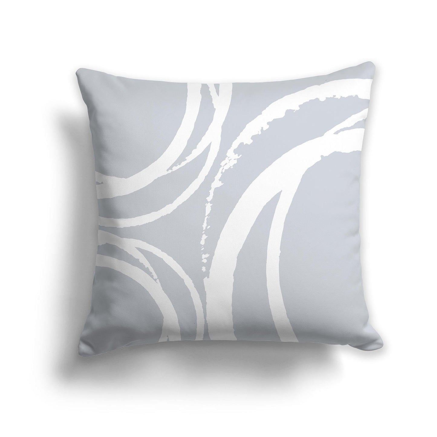 Pale Grey Throw Pillow with Circular White/Beige-white Graphic on Both Sides, CAPC-1151-021