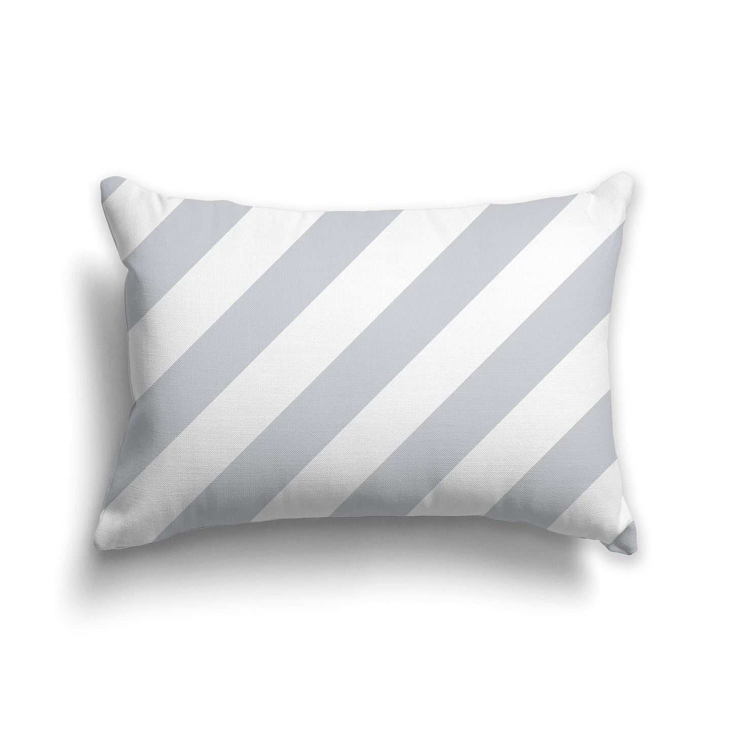 Throw Pillow with Diagonal Pale Grey and White/Beige-white Bars on Both Sides, CAPC-1151-031