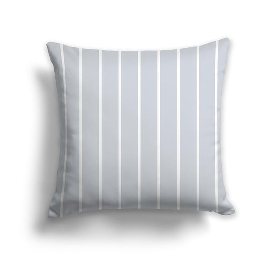 Pale Grey Throw Pillow with White/Beige-white Vertical Stripes on Front, CAPC-1151-062