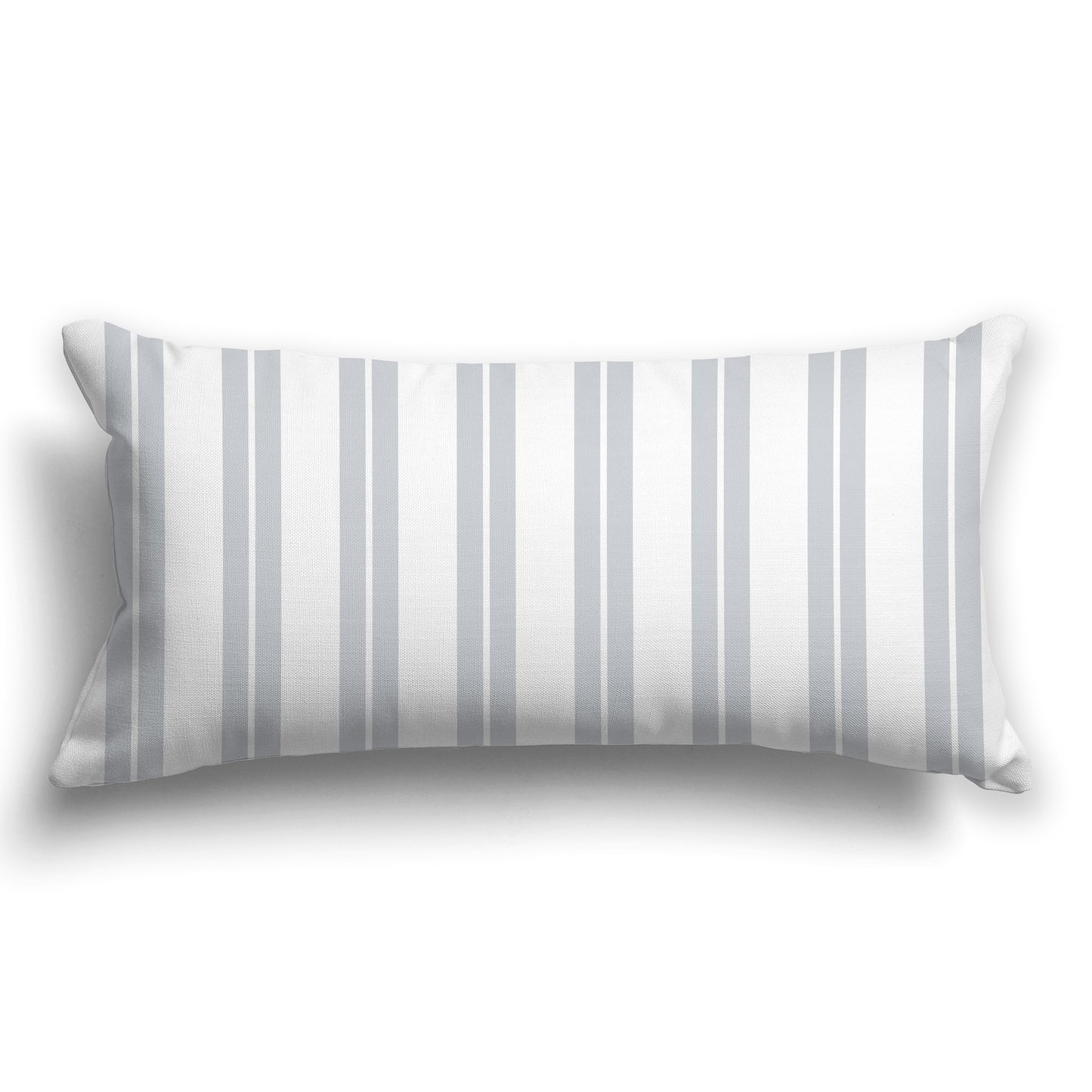 White/Beige-white Throw Pillow with Pale Grey and White/Beige-white Multistripe Pattern on Front, CAPC-1151-071
