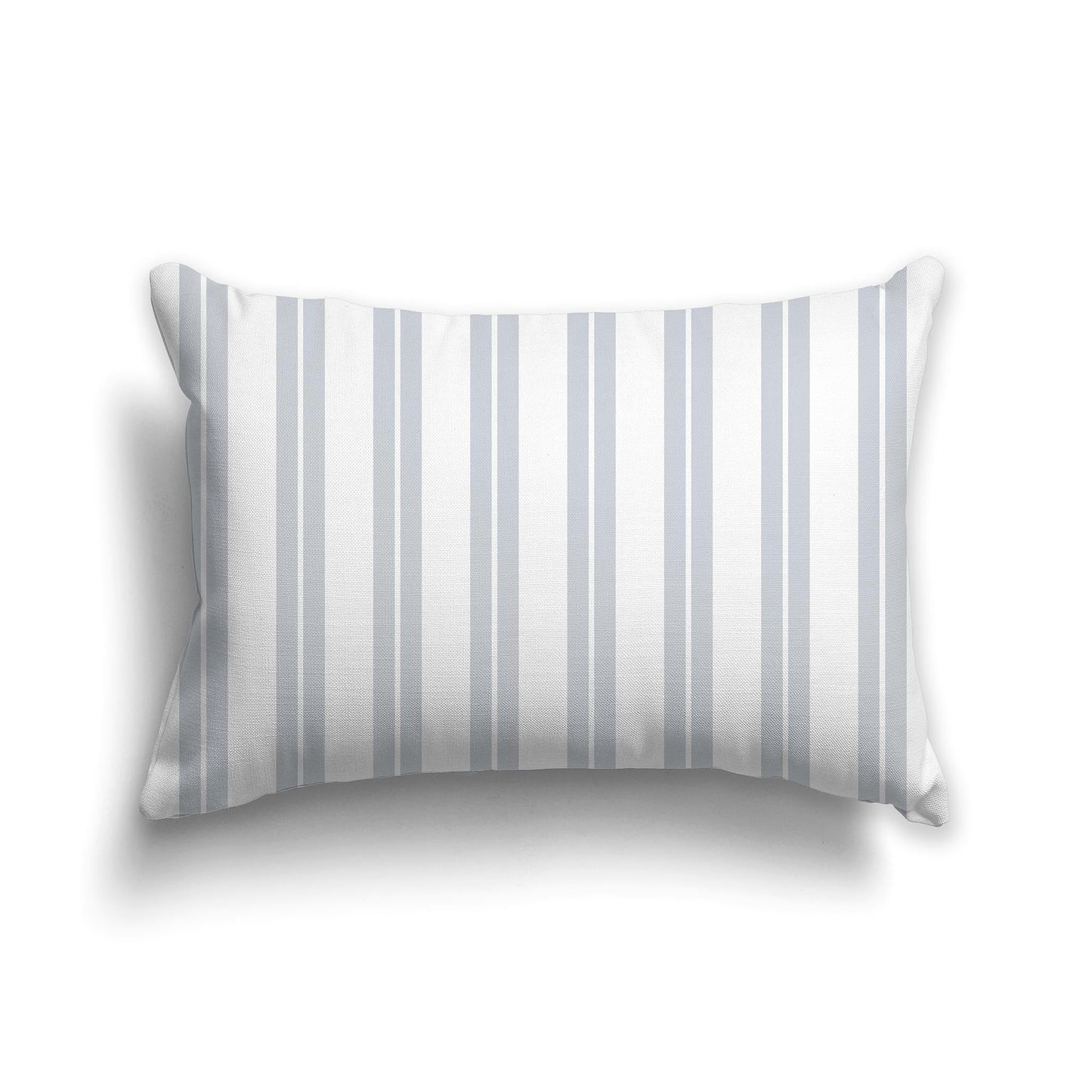 White/Beige-white Throw Pillow with Pale Grey and White/Beige-white Multistripe Pattern on Front, CAPC-1151-071