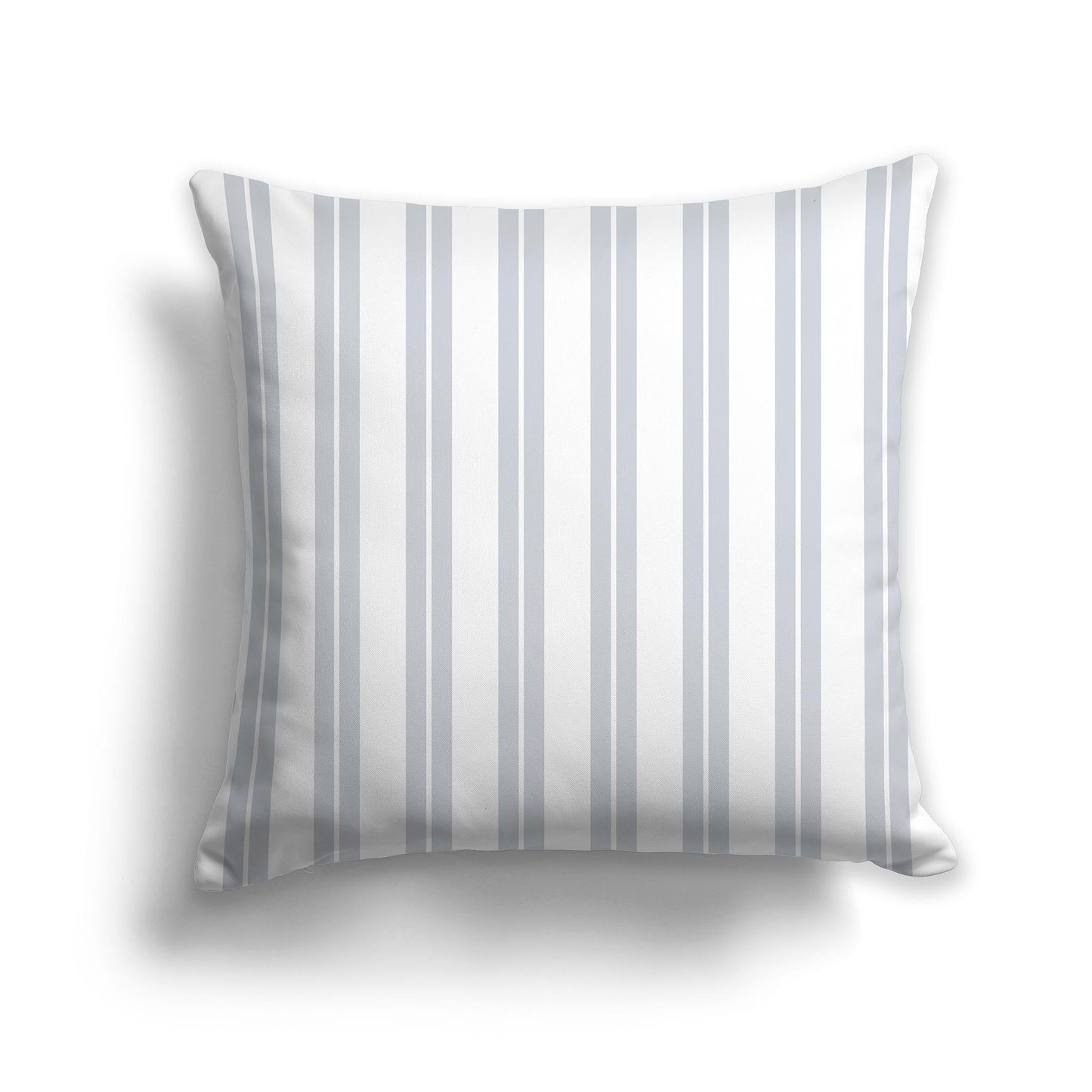 White/Beige-white Throw Pillow with Pale Grey and White/Beige-white Multistripe Pattern on Front, CAPC-1151-071