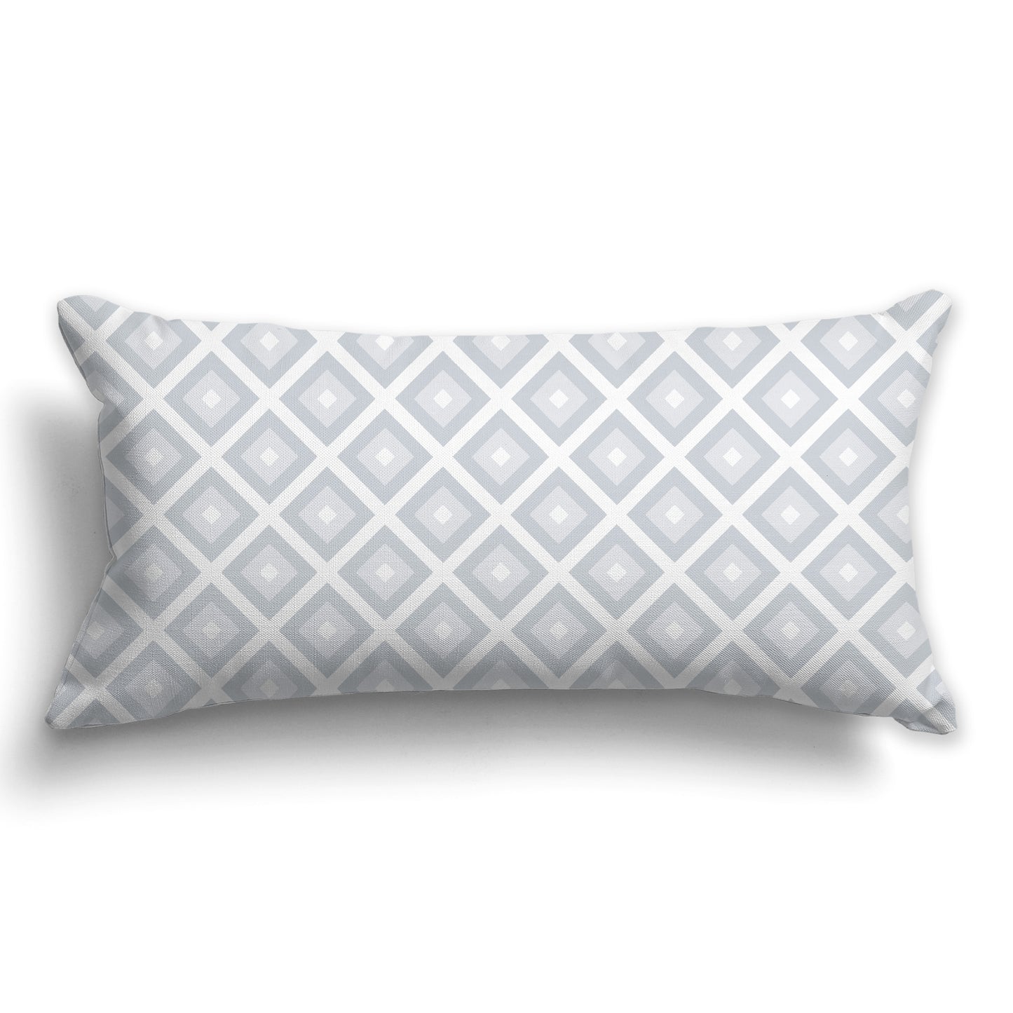 Throw Pillow with Radiating Two-tone Grey and White/Beige-white Squares on Both Sides, CAPC-1151-121