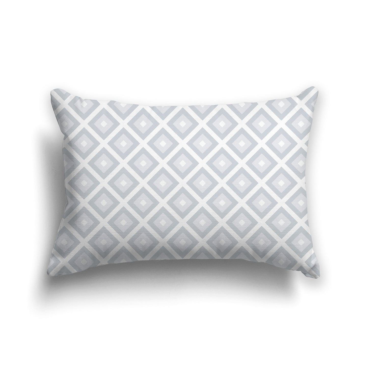 Throw Pillow with Radiating Two-tone Grey and White/Beige-white Squares on Both Sides, CAPC-1151-121