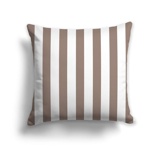 White/Beige-white Throw Pillow with Brown Vertical Bars on Front, CAPC-1152-051