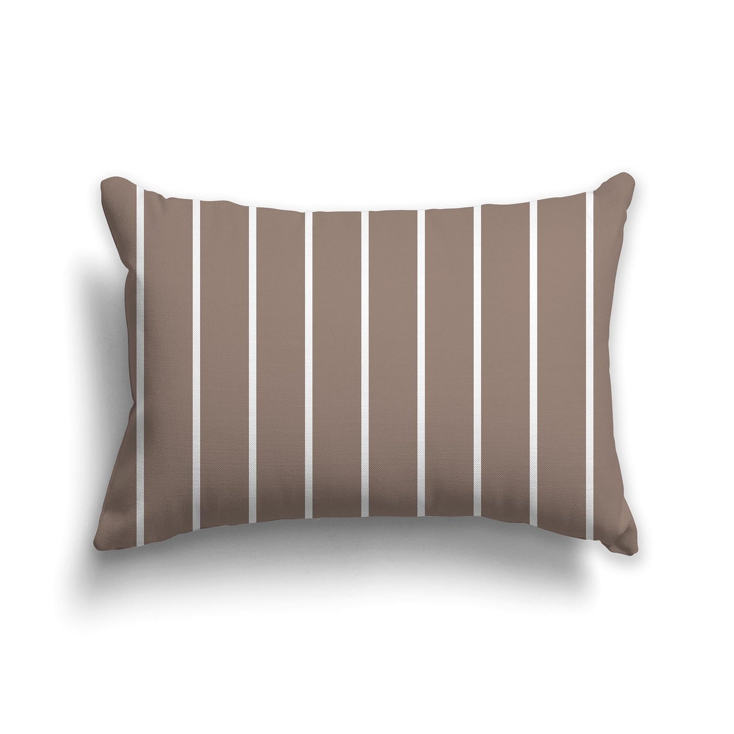Brown Throw Pillow with White/Beige-white Stripes on Front, CAPC-1152-061
