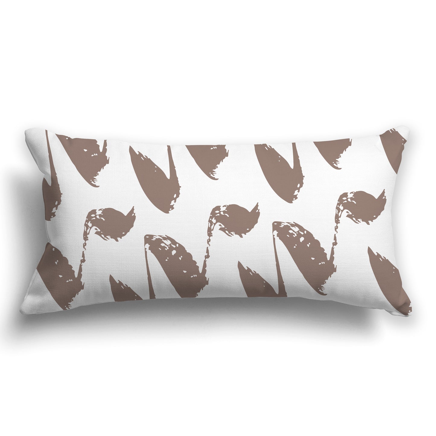 White/Beige-white Throw Pillow with Brown Squiggle Pattern on Both Sides, CAPC-1152-081