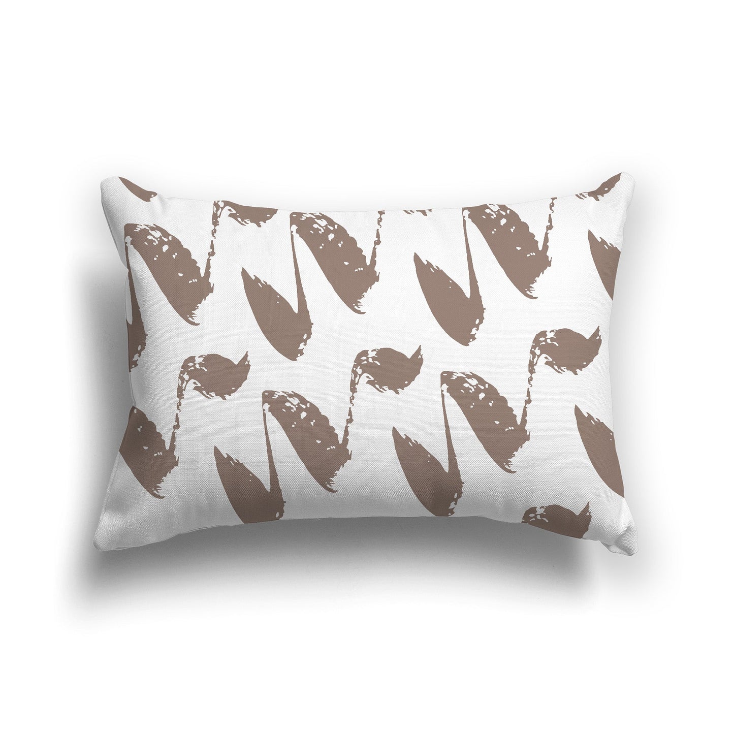 White/Beige-white Throw Pillow with Brown Squiggle Pattern on Both Sides, CAPC-1152-081