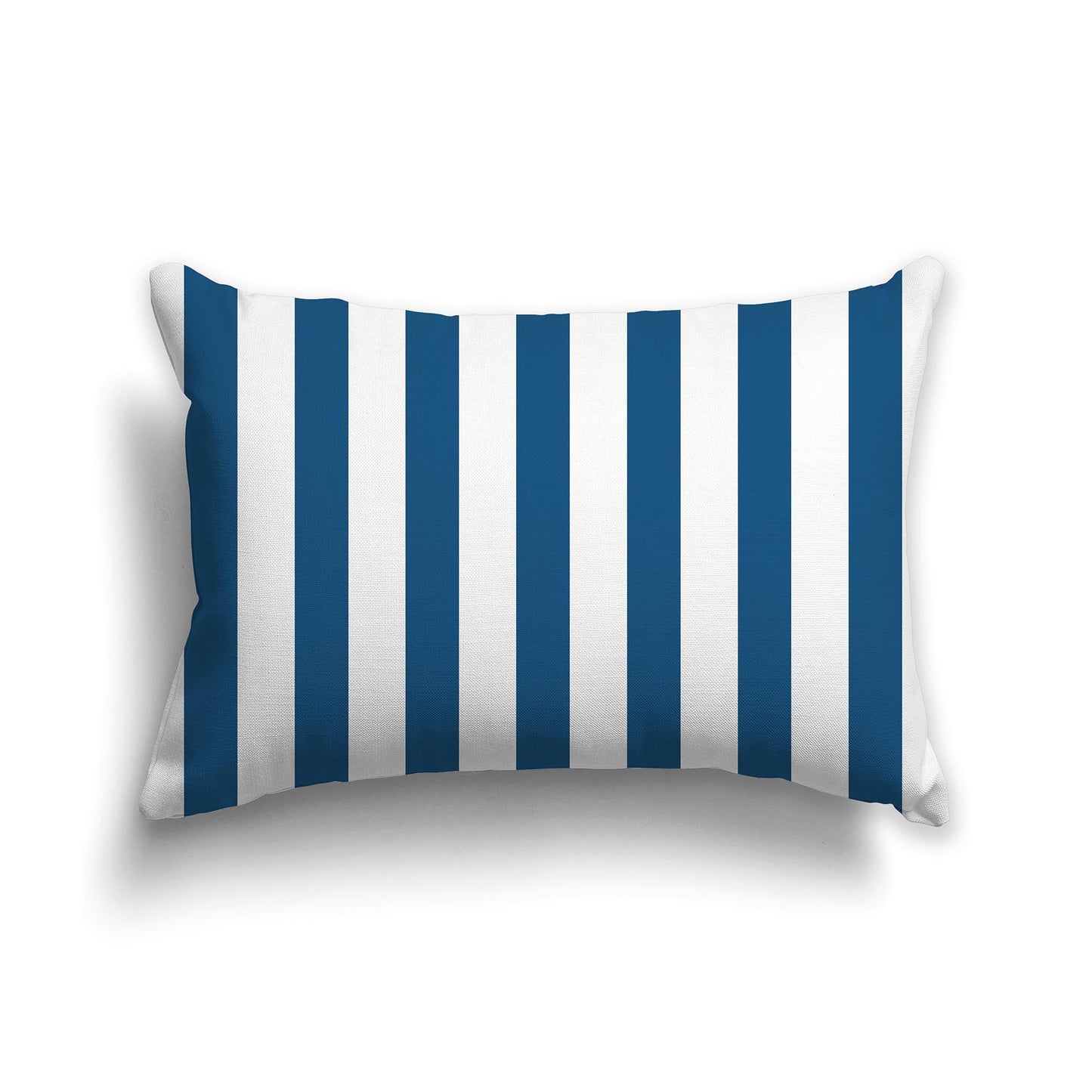 White/Beige-white Throw Pillow with Dark Blue-turquoise Vertical Bars on Front, CAPC-1153-052