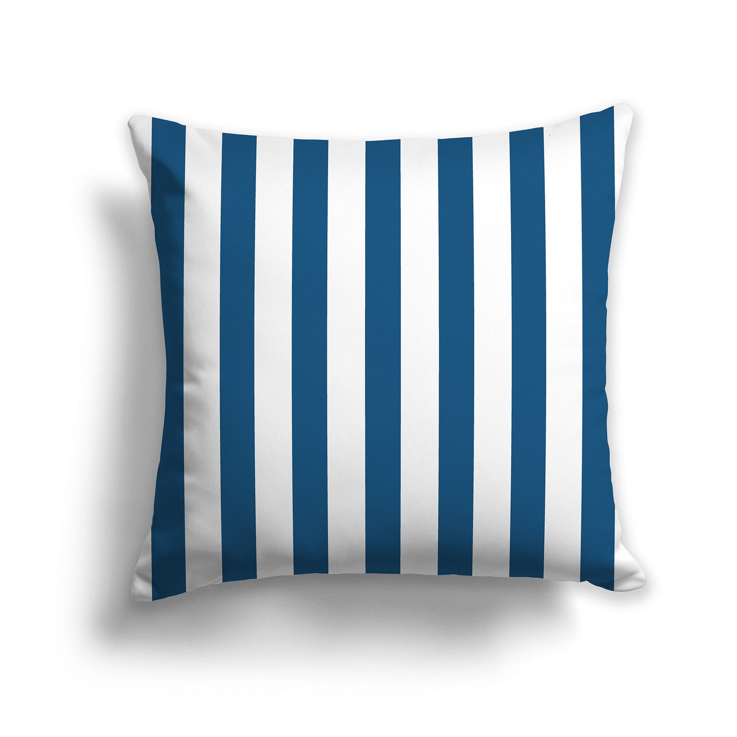 White/Beige-white Throw Pillow with Dark Blue-turquoise Vertical Bars on Front, CAPC-1153-052