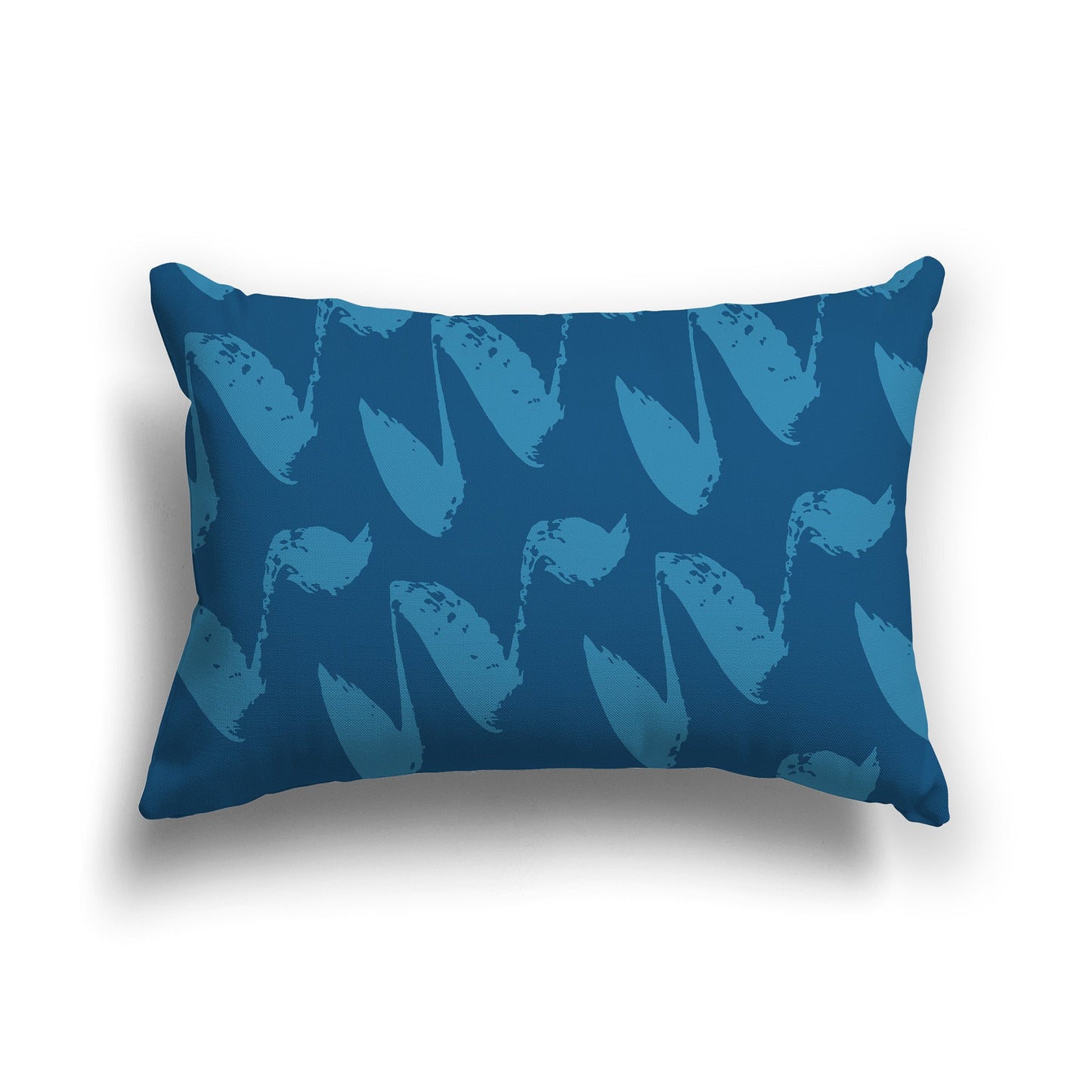Throw Pillow with Two-tone Blue-turquoise Squiggle Pattern on Both Sides, CAPC-1153-081