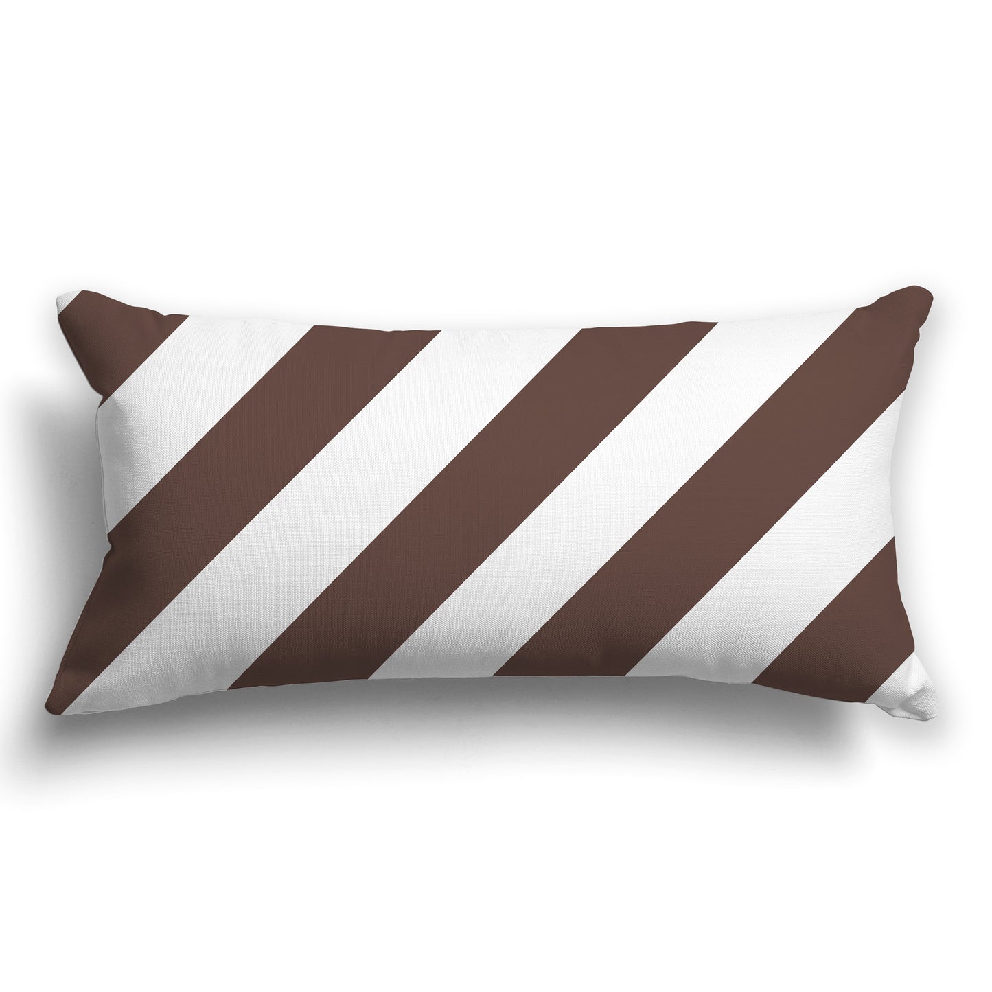 Throw Pillow with Brown and White/Beige-white Diagonal Bars on Both Sides, CAPC-1161-032