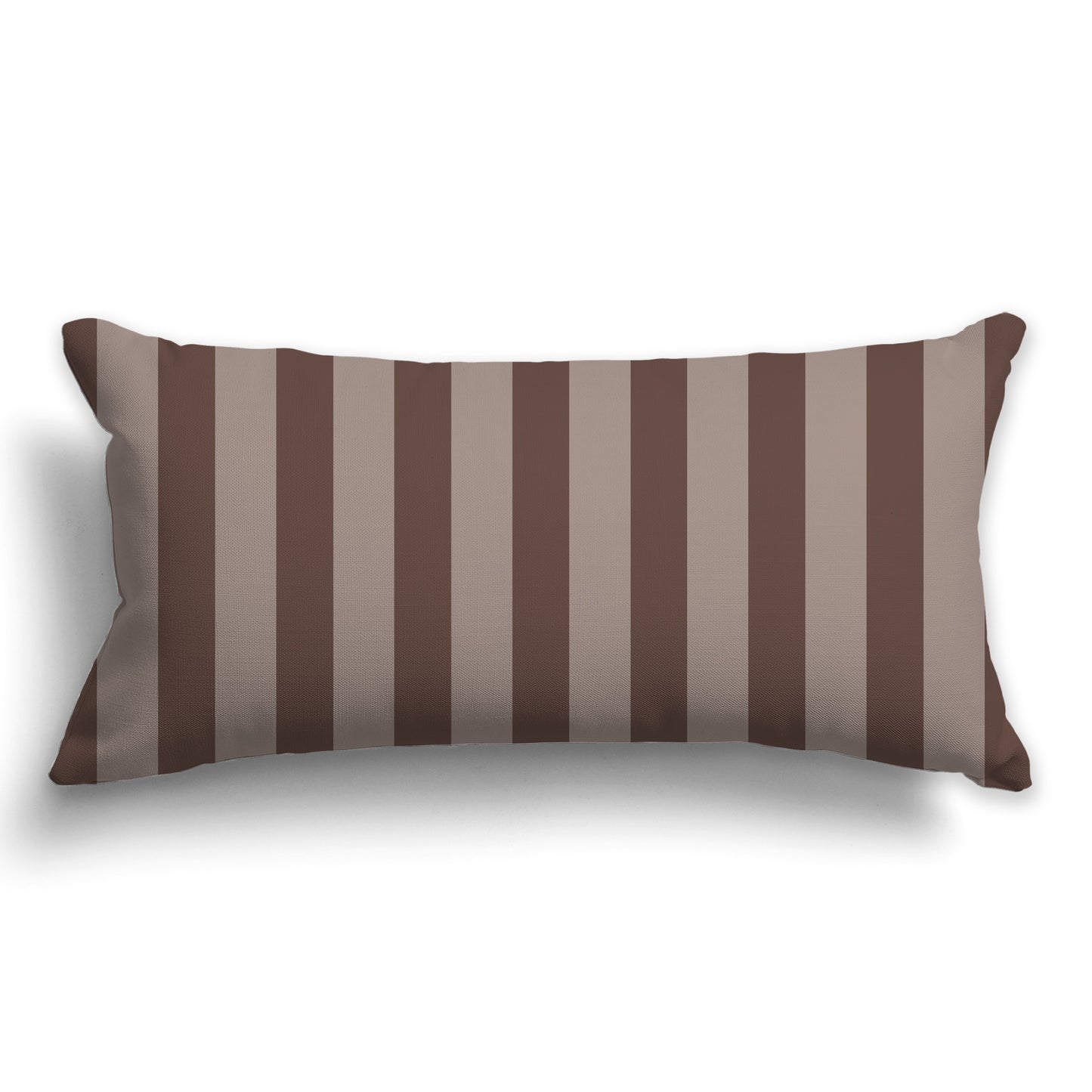 Medium Brown Throw Pillow with Brown Vertical Bars on Front, CAPC-1161-052