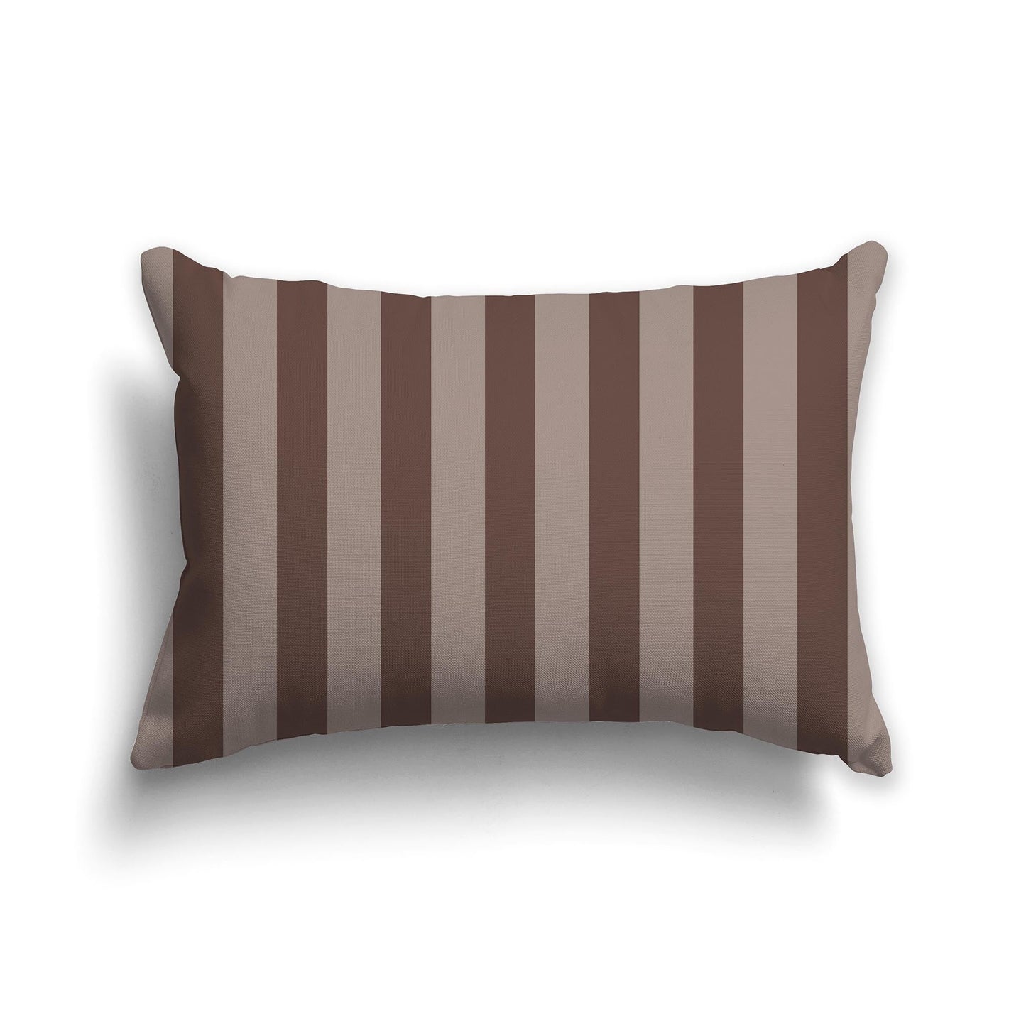 Medium Brown Throw Pillow with Brown Vertical Bars on Front, CAPC-1161-052