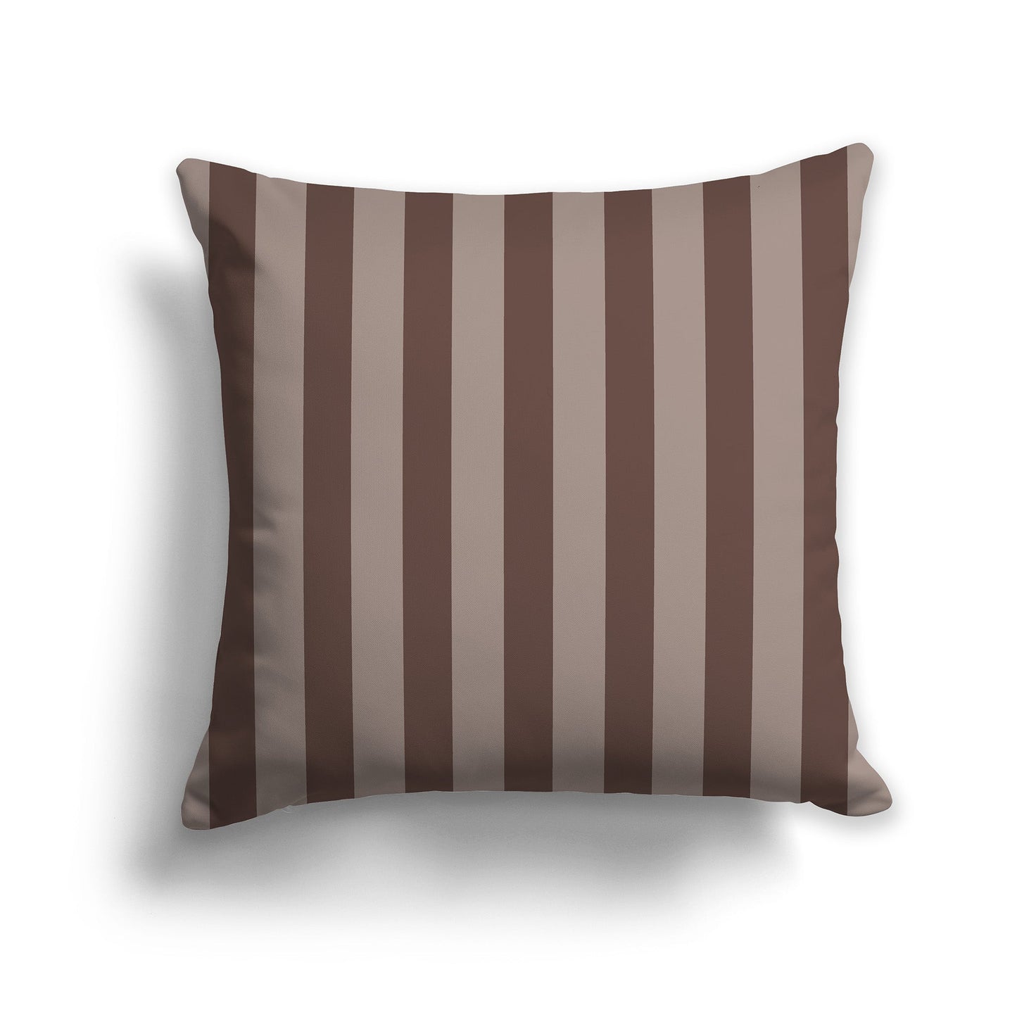 Medium Brown Throw Pillow with Brown Vertical Bars on Front, CAPC-1161-052
