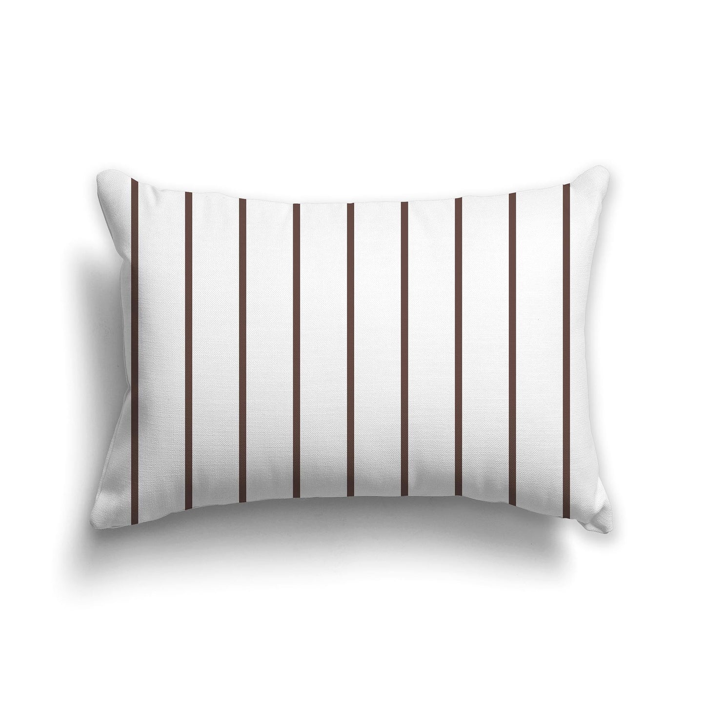 White/Beige-white Throw Pillow with Brown Stripes on Front, CAPC-1161-061