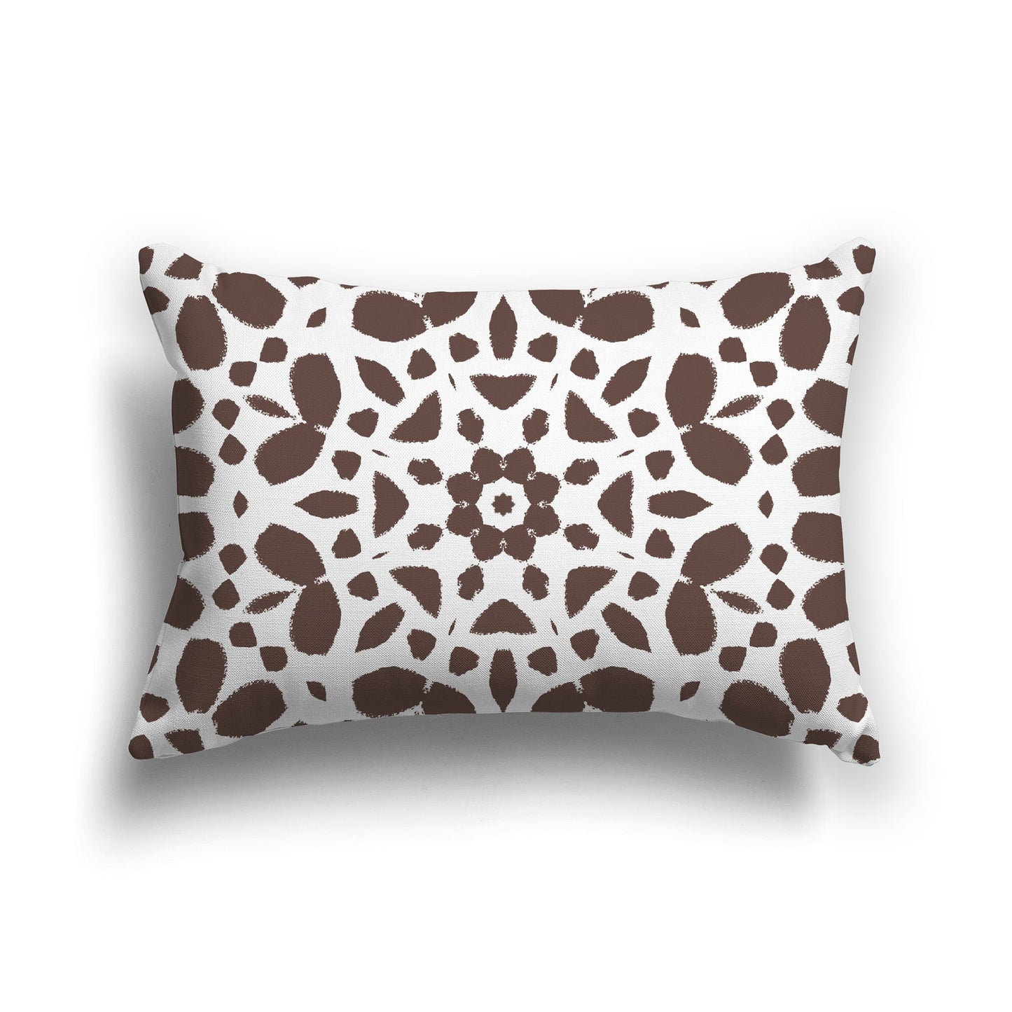 Brown Throw Pillow with White/Beige-white Circular Graphic on Both Sides, CAPC-1161-181