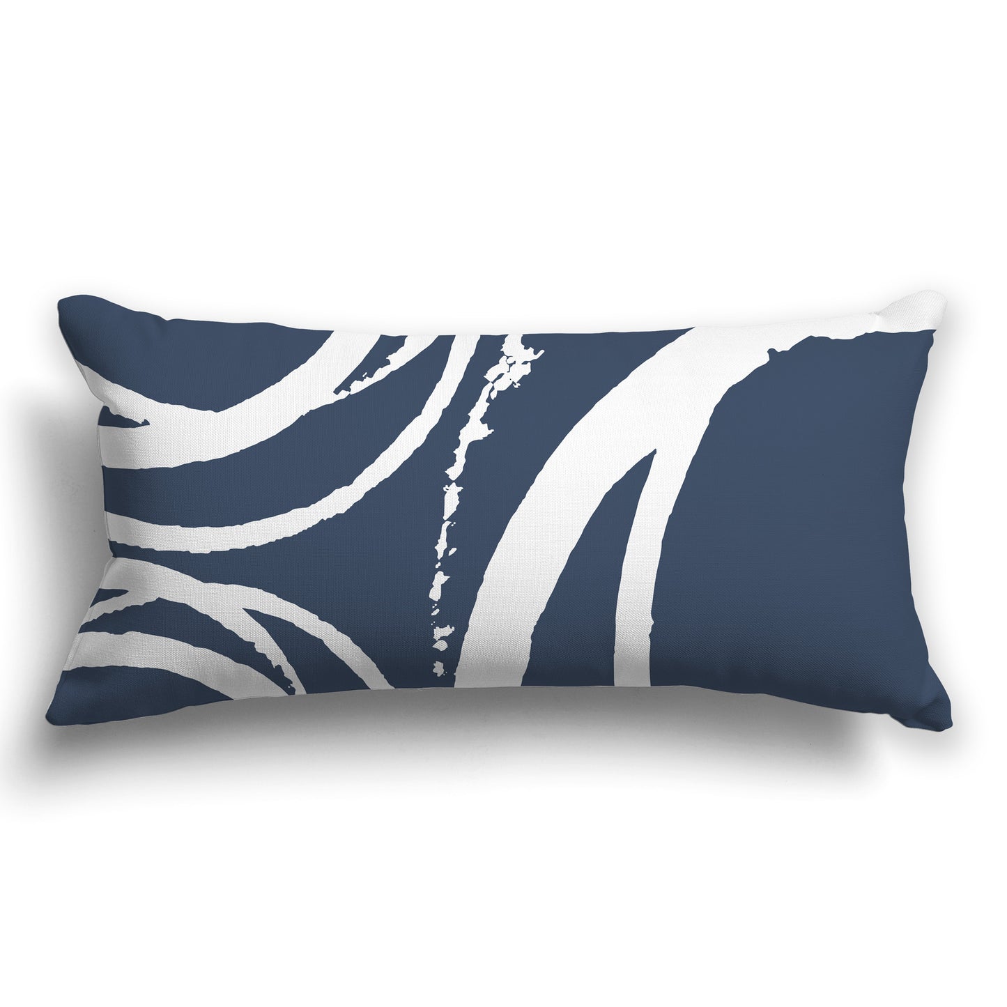 Blue Throw Pillow with Circular White/Beige-white Graphic on Both Sides, CAPC-1162-022
