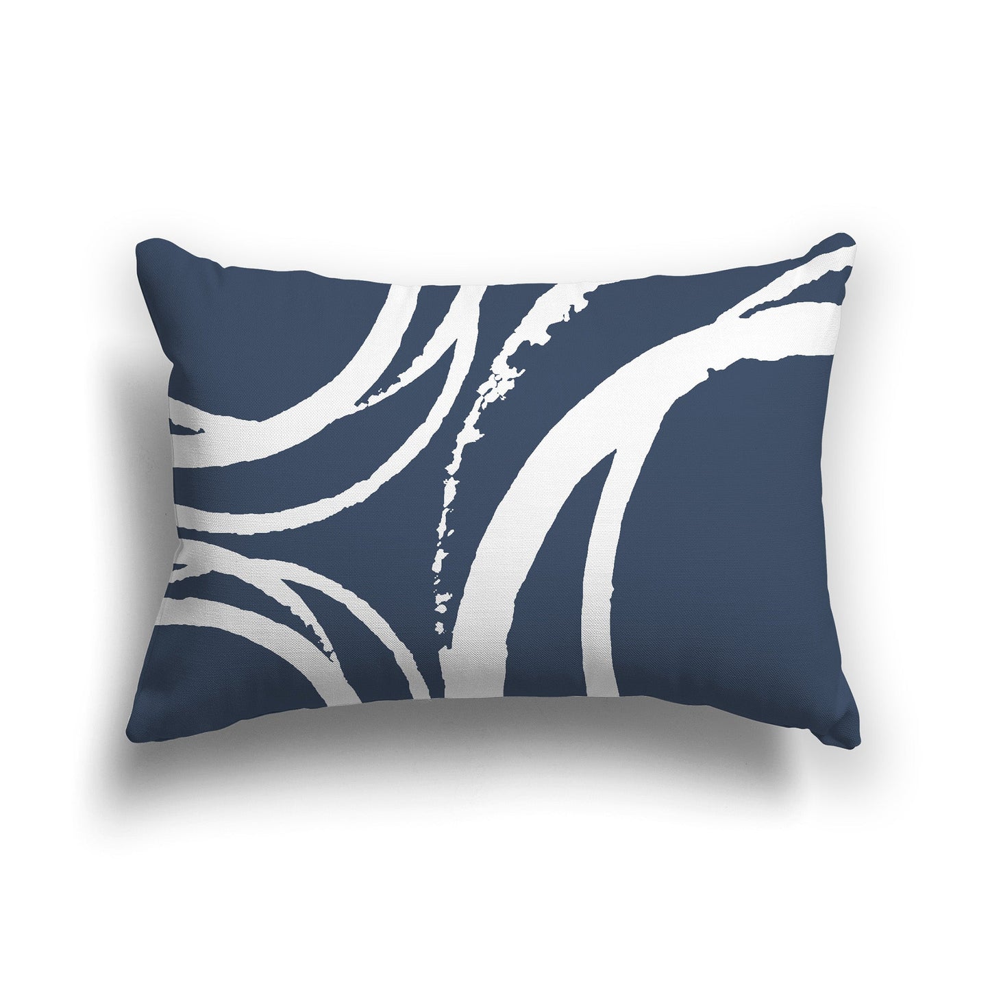 Blue Throw Pillow with Circular White/Beige-white Graphic on Both Sides, CAPC-1162-022