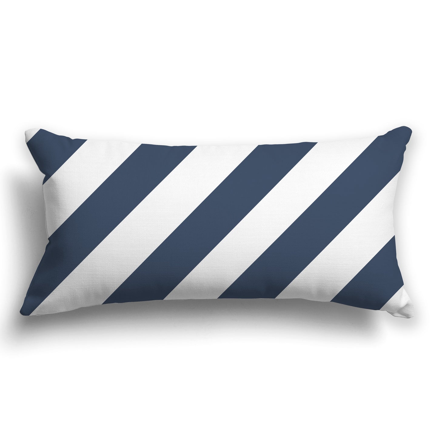 Throw Pillow with Diagonal Blue and White/Beige-white Bars on Both Sides, CAPC-1162-031