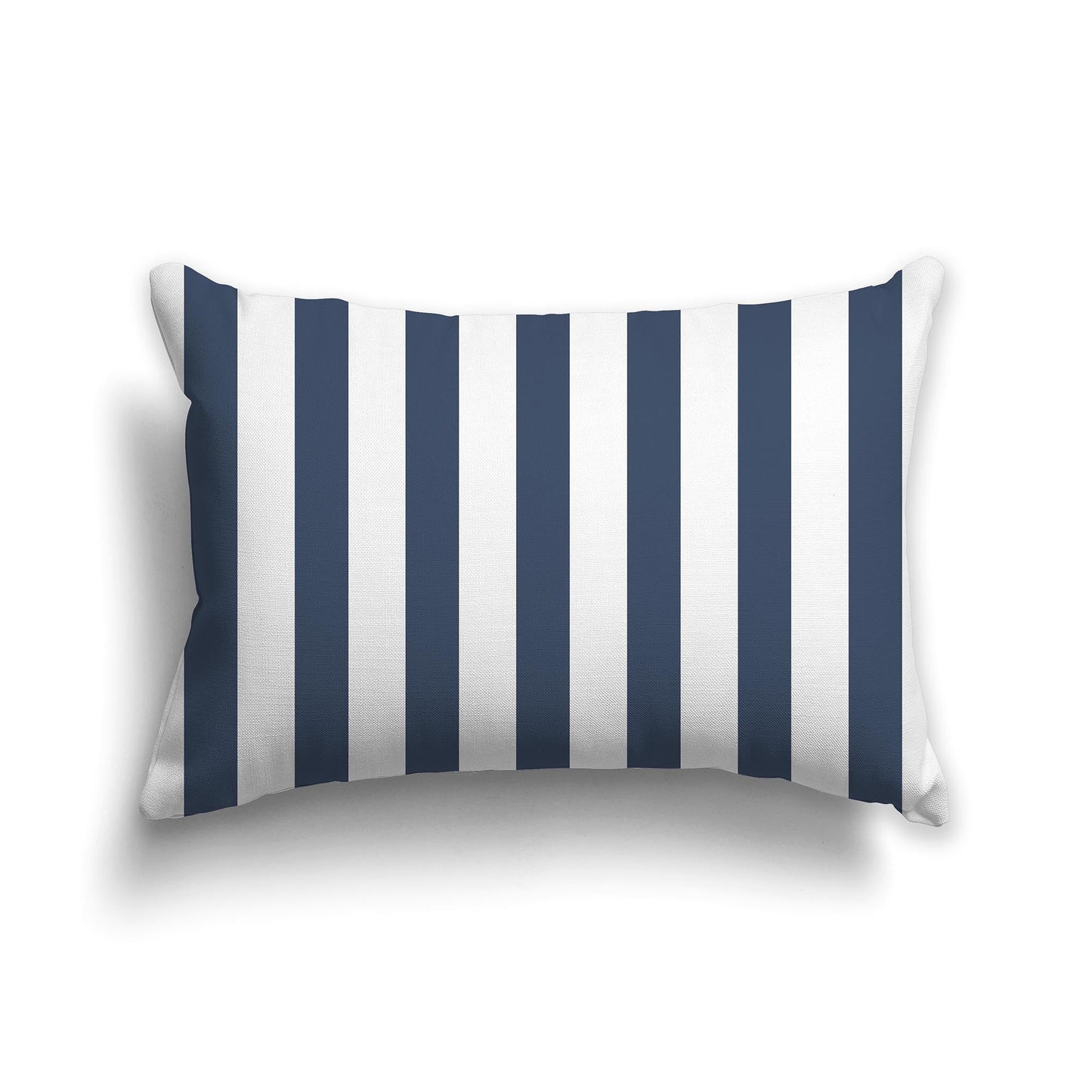 White/Beige-white Throw Pillow with Blue Vertical Bars on Front, CAPC-1162-051