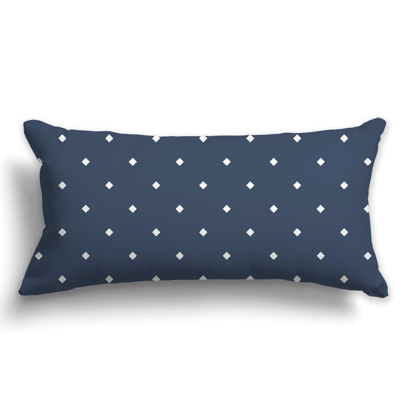 Blue Throw Pillow with Large White/Beige-white Diamond Pattern on Front, CAPC-1162-101
