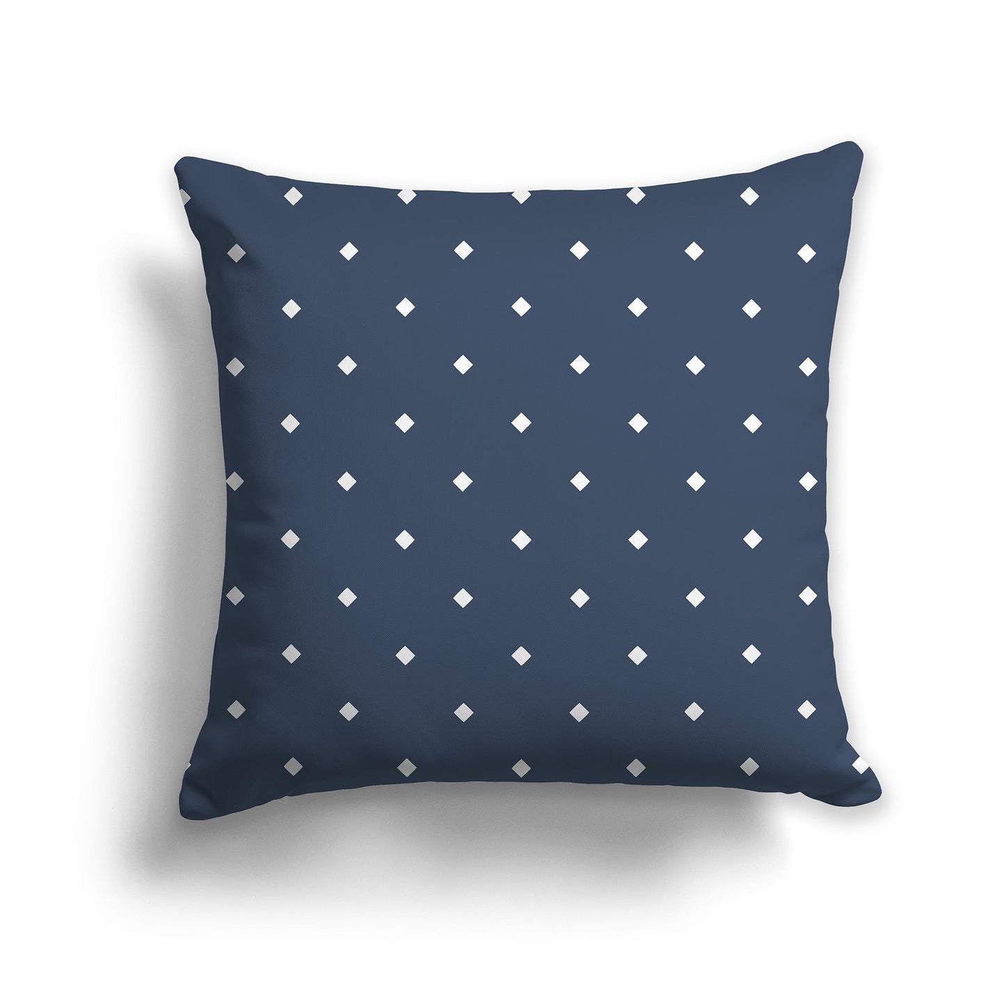 Blue Throw Pillow with Large White/Beige-white Diamond Pattern on Front, CAPC-1162-101