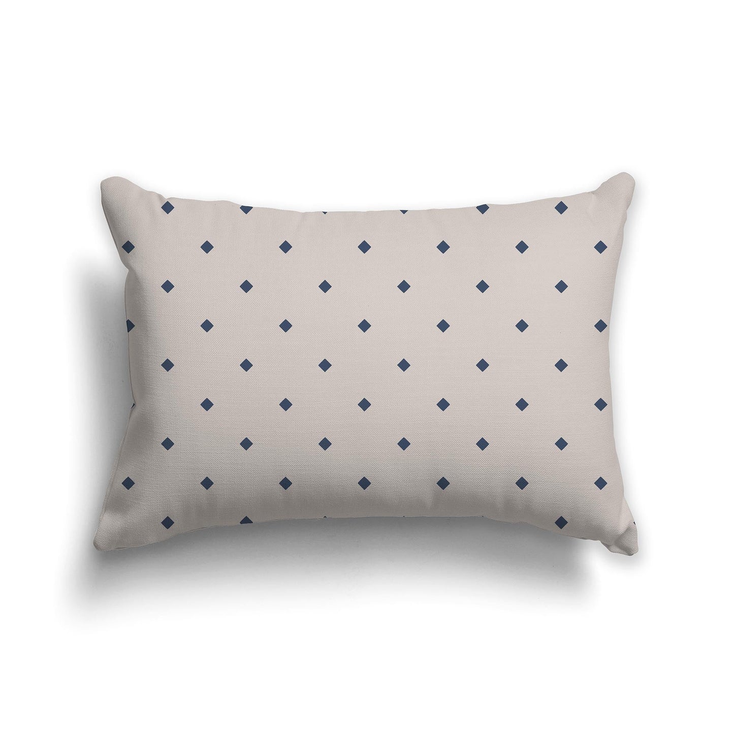 Taupe Throw Pillow with Large Blue Diamond Pattern on Front, CAPC-1162-102