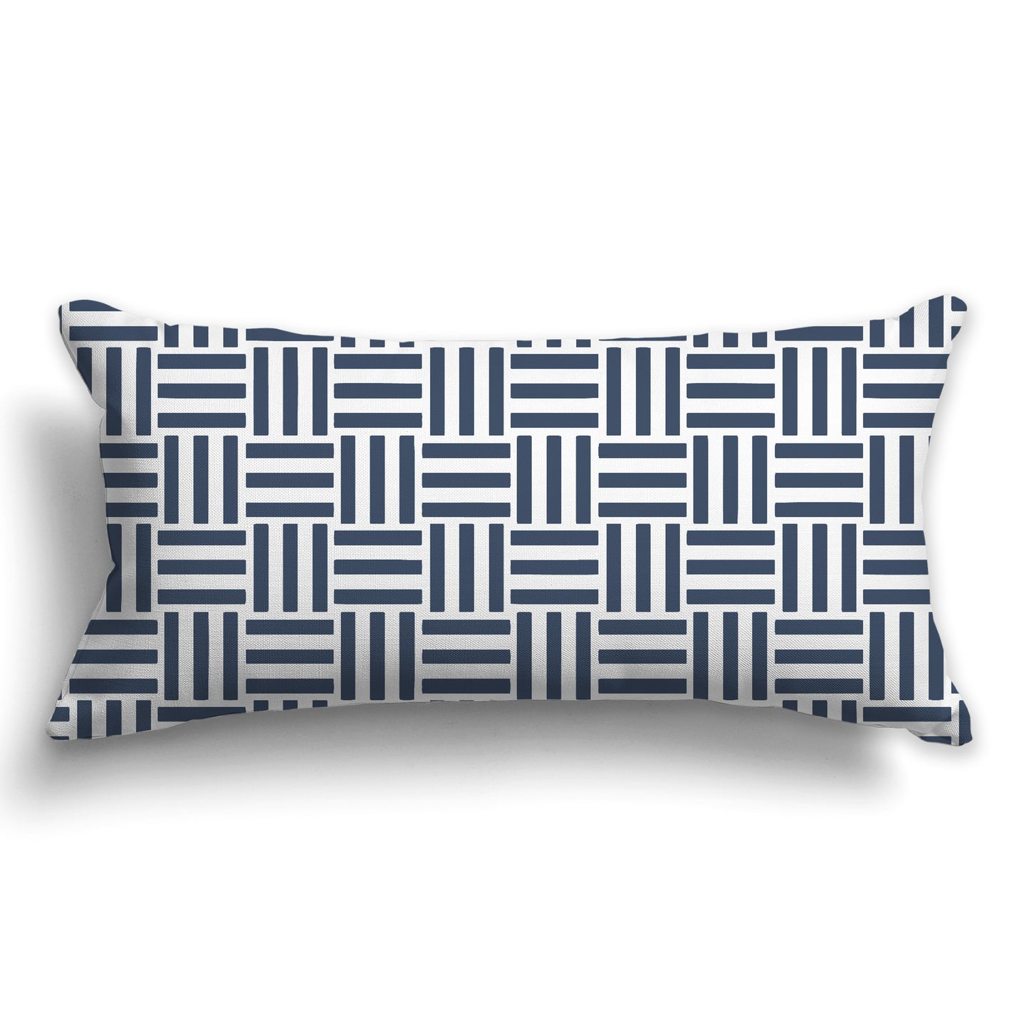 Throw Pillow with Blue and White/Beige-white Basket Weave Pattern on Both Sides, CAPC-1162-141